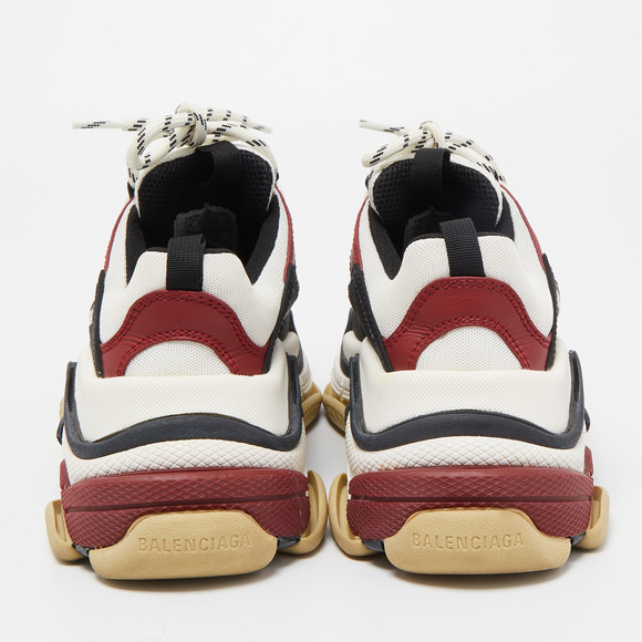 Balenciaga Tricolor Nubuck Leather and Mesh Triple S Low Top Sneakers Size 37 - Picture 4 of 8